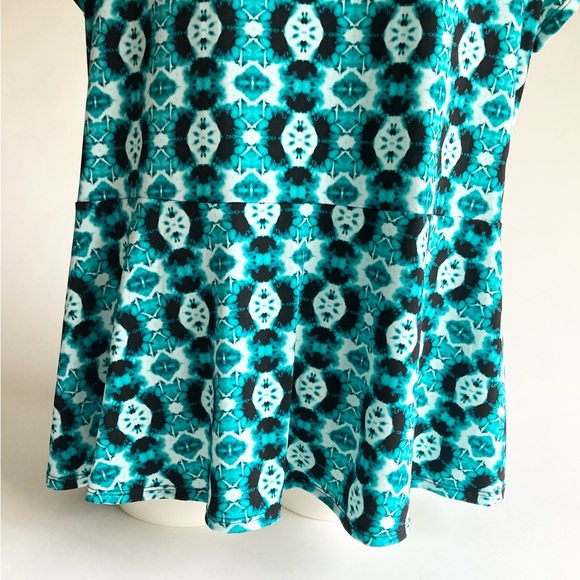 New Dana Buchman Green white Black Polyester Short Sleeves Blouse size XXL - Picture 9 of 13